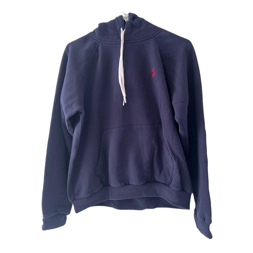 Polo Ralph Lauren Fleece Pullover Hoodie Kangaroo Pockets Blue XL NWOT Womens